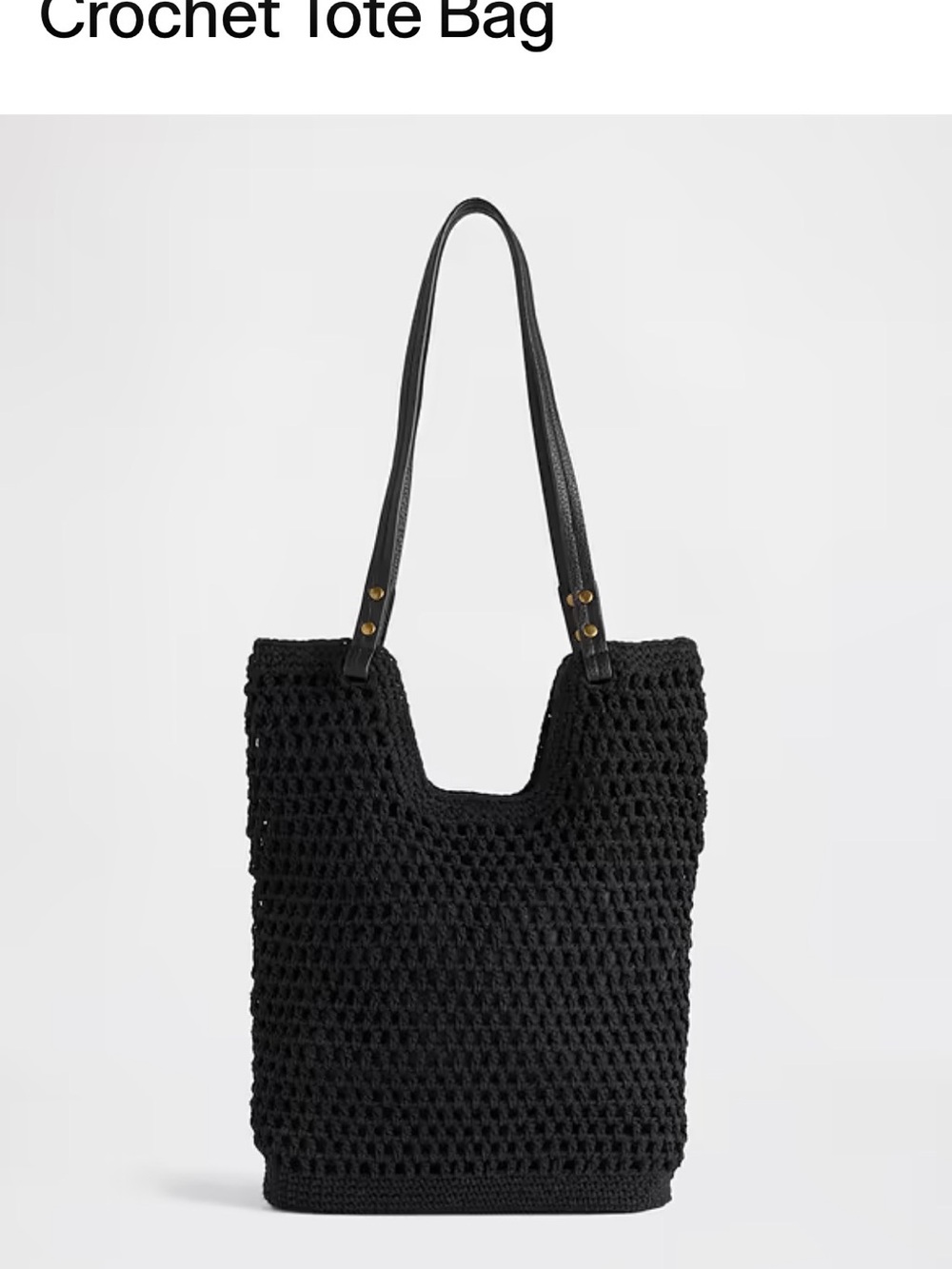 GAP Black Crochet Shoulder Tote